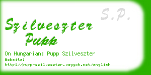 szilveszter pupp business card